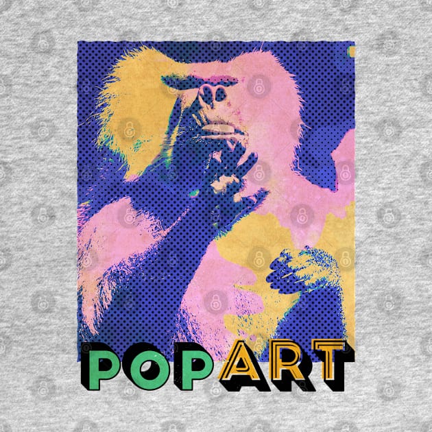 Pop Art Baboon Primate Retro by Sassee Designs